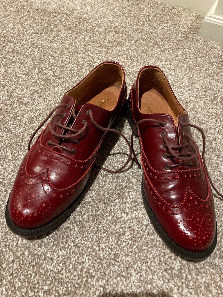 Russell and Bromley womens red brogues 
